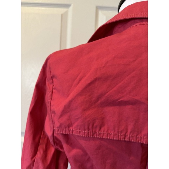 Gap Womens Trench Coat Double Breasted Belted Hot Pink Size M Spring Jacket - Picture 6 of 15